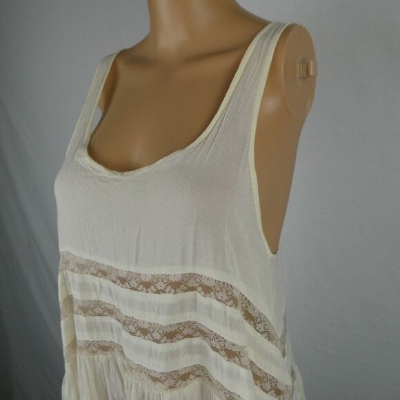 Free People Voile Lace Polka Dot Trapeze Swing Slip Dress Lace Tea Combo Small - Picture 3 of 10